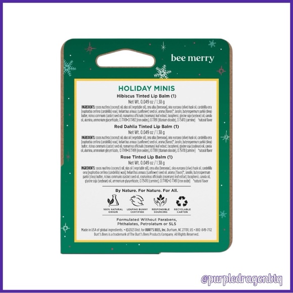 BURT’S BEES MINI TINTED LIP BALM SAMPLER NWT - Picture 2 of 4